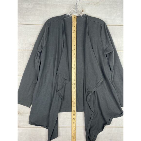 Bit & Bridle Cardigan Womens S Gray Open Front Duster Long Sleeve Stretch Knit - Picture 4 of 6